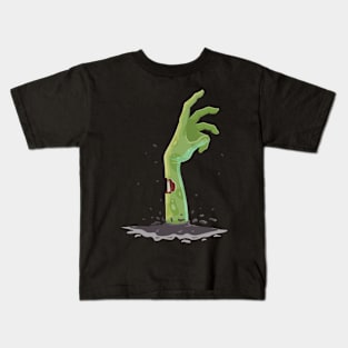 zombie hand, halloween, horror cartoon Kids T-Shirt